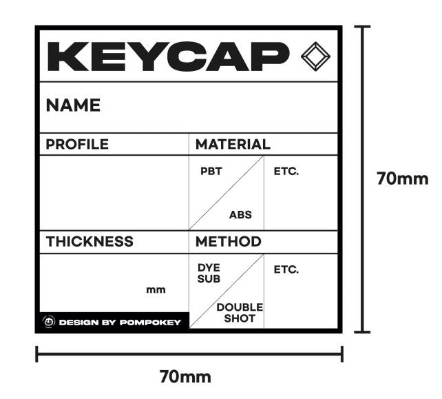 Label sticker V2 for keycaps